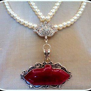 NATURAL OBY HUGE GEMSTON PEARL NECKLACE